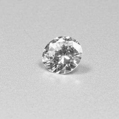 null Bague en platine (850/oo) accompagnée d'un diamant taille brillant pesant 1,41...
