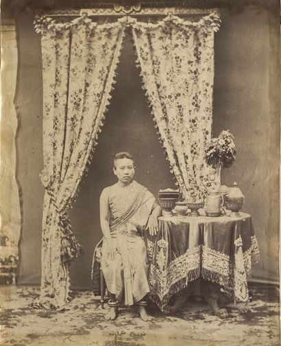 CAMBODGE - SIAM Album "Souvenir du Cambodge", 1886-1887 : Norodom 1er Roi du Cambodge,...