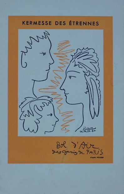 CARTON D’INVITATION (4) PICASSO Pablo (after) (3 ) EXHIBITION POTTERIES, FLOWERS,...