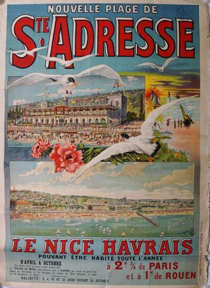 TOUSSAINT E. NOUVELLE PLAGE de Ste ADRESSE. "Le Nice Havrais". Vers 1900 Imprimerie...