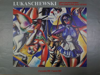 DIVERS ARTISTES (5 affiches) KLEIN (d’après)-MIRO (d’après)-LUKASCHEWSKI (1985)-...