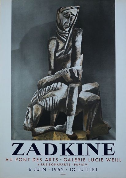 GALERIE LUCIE WEILL (5 affiches) JEAN HUGO (1966 and 1969) - ZADKINE (1962) - Christine...