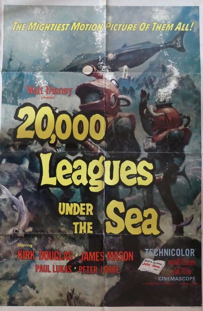 WALT DISNEY presents 20,000 LEAGUES under THE SEA (5 affiches et affichettes) Set...