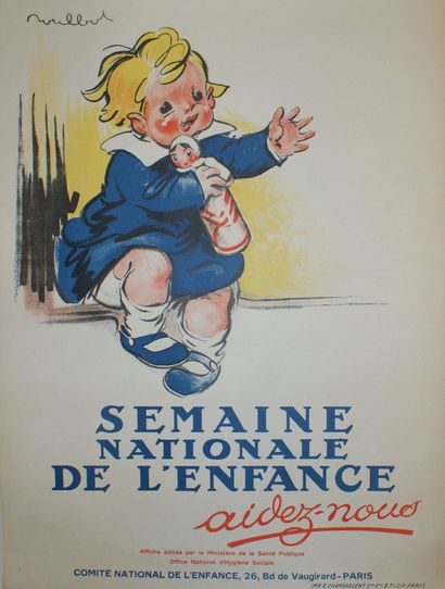 POULBOT Francisque (1879-1946) SEMAINE NATIONALE DE L’ENFANCE. « AIDEZ-NOUS » Imprimerie...