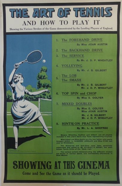 ANONYME THE ART OF TENNIS. « AND HOW TO PLAY IT-SHOWING AT THIS CINEMA » Produced...