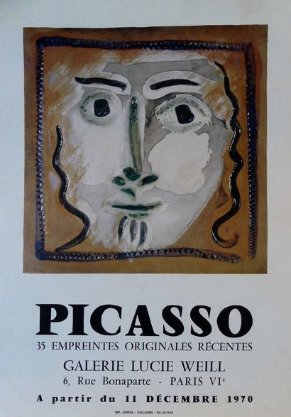 PICASSO-TOULOUSE-LAUTREC-MILLET-VAN GOGH-LEMAITRE-MONET 
DIVERS (6 affiches et affichettes)  ...
