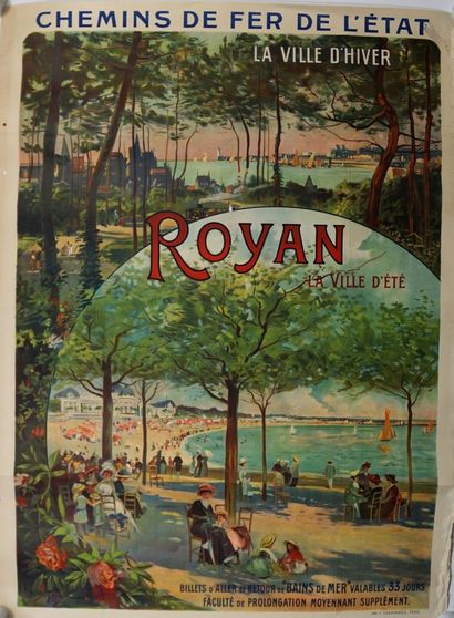 TAUZIN Louis (1842-1915) Chemins de Fer de l'Etat. ROYAN "LA VILLE D'HIVER -LA VILLE...