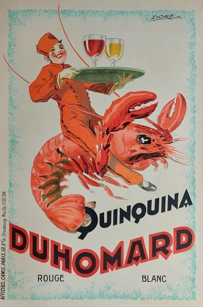 DORFI QUINQUINA DU HOMARD. Vers 1925 Imprimerie Affiches Camis Paris 120 x 78, 5...