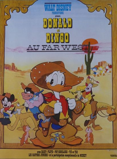 WALT DISNEY (4 affichettes) DONALD'S BIG VACATION. DONALD and DINGO (2) and THE THREE...