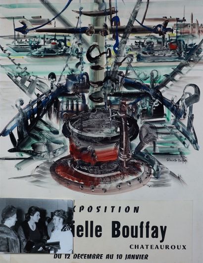 DIVERS ARTISTES (4 affiches) Gabrielle BOUFFAY (Maquette à la gouache et collage)...