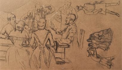 Alfred GREVIN (1827-1892) Lot de 7 dessins . en l'état (possible accidents et manques)...