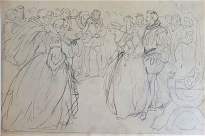 Alfred GREVIN (1827-1892) Lot of 6 drawings . in the state (possible accidents and...