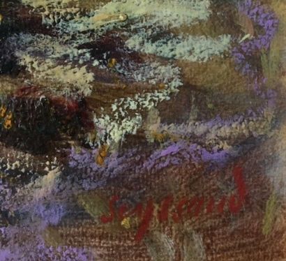 RENE SEYSSAUD (1867-1952) 
Paysage du Midi. Huile sur carton. 30 x 50 cm. Signée...