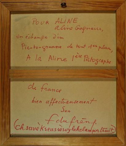 François DUFRESNE (1930 - 1982) Technique mixte papiers arrachés et rehaussés sur...