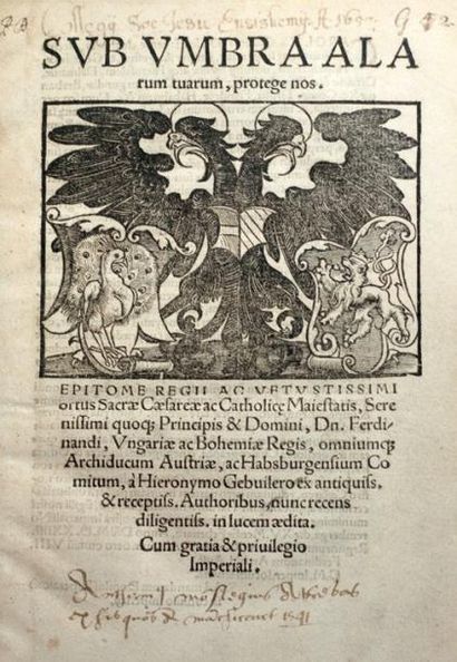 null Héraldique/ GEBWILER (Hieronymus) Epitome Regii ac vetustissimi Ortus Sacrae...