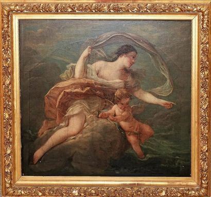 Ecole française XVIIIe. French school XVIIIth. Allegory of the air . Oil on canvas....