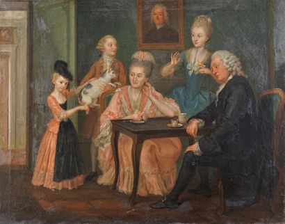 Ecole Française vers 1770 
FRENCH SCHOOL circa 1770 Portrait of the Morelle family...