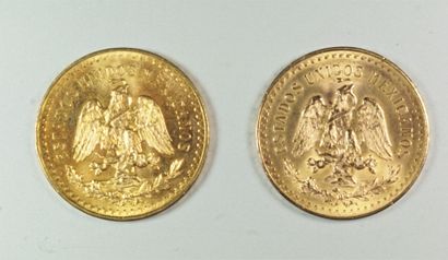 null 2 pièces de 50 pesos en or