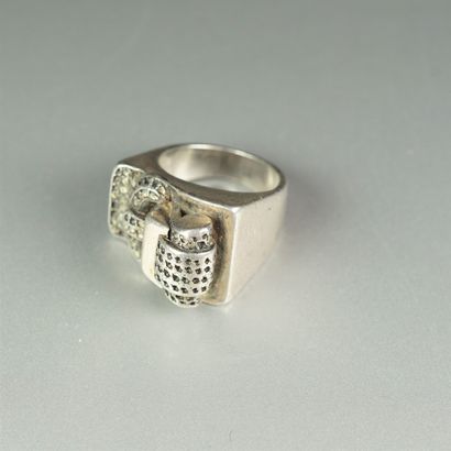 null Bague tank argent poids 15.9 grs