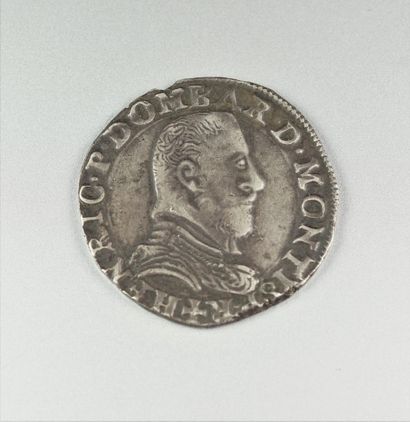 null Teston en argent HENRI II de Montpensier (Dombes) 1605. Poids brut : 9,3 g.