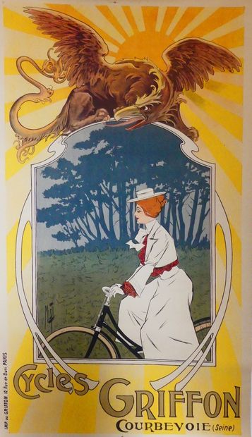 MISTI Ferdinand (1865-1923) CYCLES GRIFFON.COURBEVOIE (Seine). Vers 1903 Imprimerie...