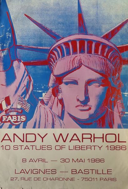 WARHOL Andy (1928-1987) LAVIGNES-BASTILLE. « 10 STATUES OF LIBERTY ». Avril-Mai 1986...