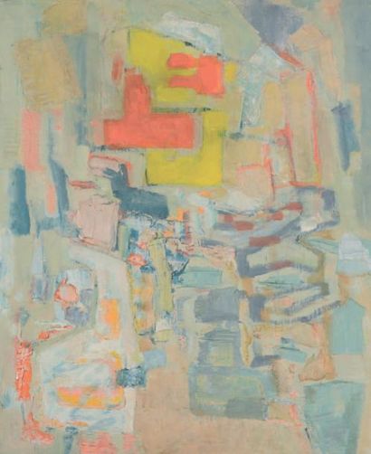 null Abstraction, 1953 Huile sur toile Signée du cachet 60 x 73 cm