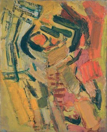 null Abstraction, 1957 Huile sur toile Signée du cachet 27 x 22 cm