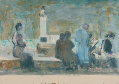 null Femmes au phare, 1962 Huile sur toile Signée du cachet 65 x 92 cm