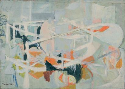 null Abstraction aux bateaux, 1947-1948 Huile sur toile Signée en bas à gauche 65...