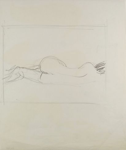 René GRUAU (1909-2004) Two drawings (ink on fine paper and pencil highlights; grease...