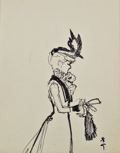 René GRUAU (1909-2004) Woman in profile
Felt
Signed lower right
31 x 23 cm