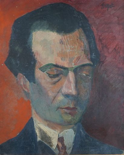 Georges GUYOT (1885-1973) Autoportrait ?, circa 1930
Huile sur toile. Signée en haut...