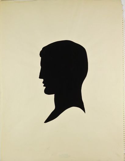 René GRUAU (1909-2004) Head of a man in profile
Gouache on study paper. Stamped by...