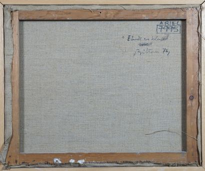 Albert BITRAN (1929-2018) Étude en bleu, 1972
Huile sur toile
Signée et datée en...