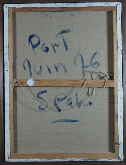 Victor SPAHN (né en 1949) Port, 1976
Huile sur toile. Signée en bas à droite et datée
Titrée,...