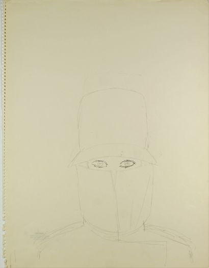 René GRUAU (1909-2004) Blizzand imperméable
Crayon et rehauts d’encre sur papier....
