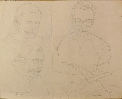 Peter STEVENSON (XX) Trois portraits, 1980
Dessins sur deux feuilles du papier sous...
