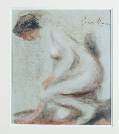 Lucien MIGNON (1865-1944) Femme s’essuyant les pieds
Peinture sur carton. Signée...