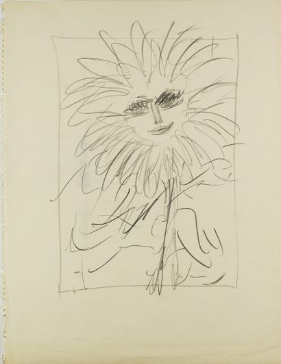 René GRUAU (1909-2004) Three drawings (grease pencil, marker and Bic)
of various...