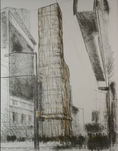 CHRISTO (1935-2020) Allied Chemical Tower Packed (Project for "1" Times Square, New...