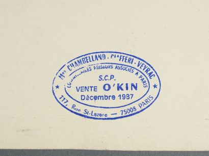 Yokohama O'KIN (1880-1948) Citron
Crayon 
Cachet de la vente O'Kin décembre 1987...