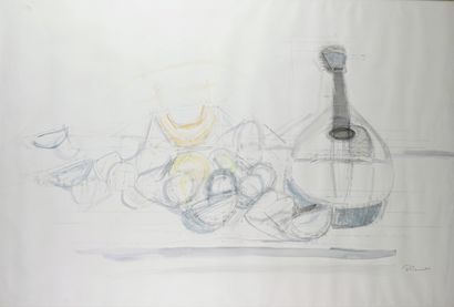 Frédéric BLEUET (né en 1950) Nature morte, circa 1980 Aquarelle et lavis sur papier....