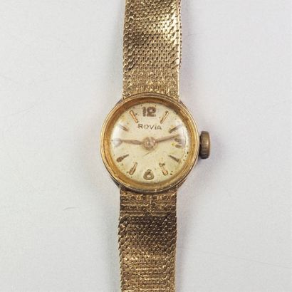 ROVIA montre de dame en or jaune 18K (750/oo)...