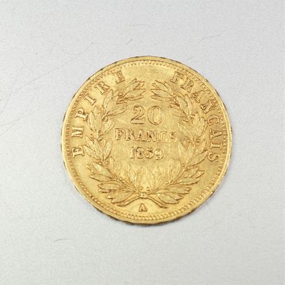 Une pièce de 20 francs or, Napoléon III,...