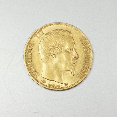 null Une pièce de 20 francs or, Napoléon III, datée 1859.