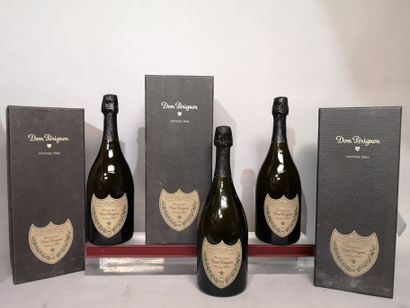 null 3 bouteille CHAMPAGNE DOM PERIGNON Brut 2004 Coffrets légèrement endommagés...