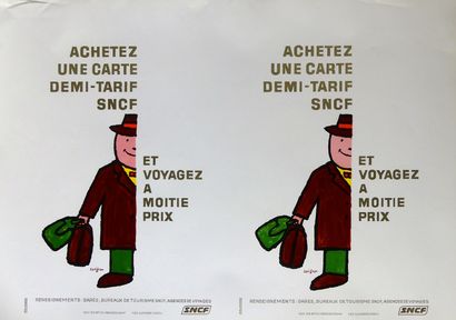 SAVIGNAC Raymond (4 affiches) SNCF  VOYAGEZ A MOITIÉ PRIX  - FOIRE DE DIJON (2) et...