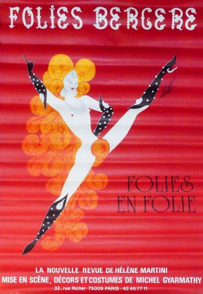 ERTÉ (1892-1990) (rouge) FOLIES BERGÈRE. « FOLIES EN FOLIE » Imp.Ets St-Martin, Paris...
