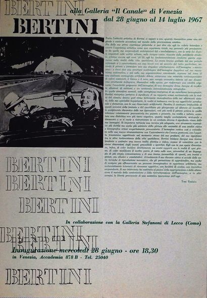 BERTINI GIANNI (8 affiches et documents) Divers imprimeurs (offset) - 48 x 33 cm,...